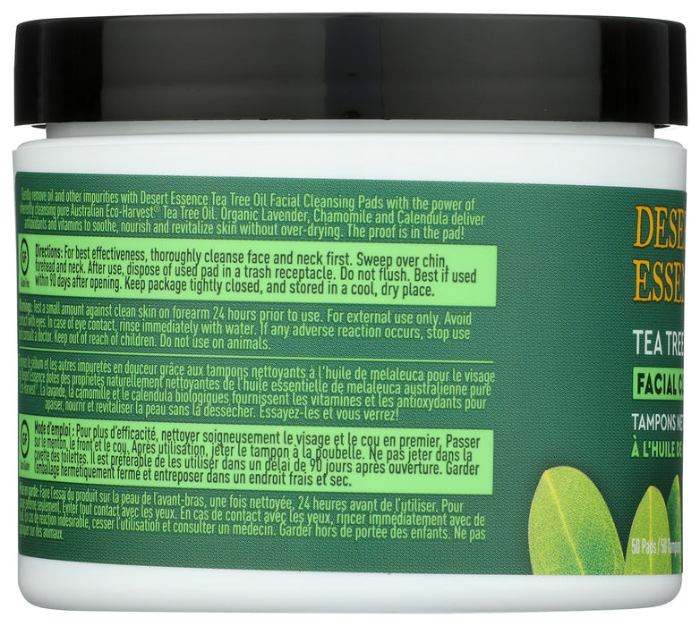 Tea Tree Oil Facial Cleansing Pads, 50 ct
