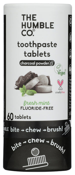 Toothpaste Tablets, Charcoal Powder, 60 tab