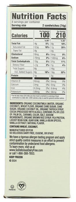 Vanilla Bean Sandwiches 8pk, Non Dairy, 18.4 floz