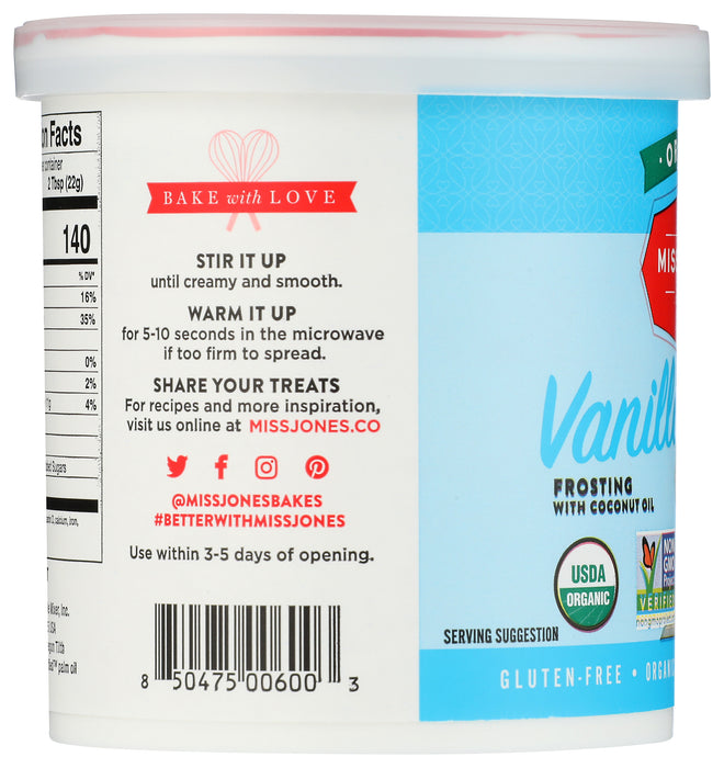 Vanilla Frosting, Org, 11.29 oz
