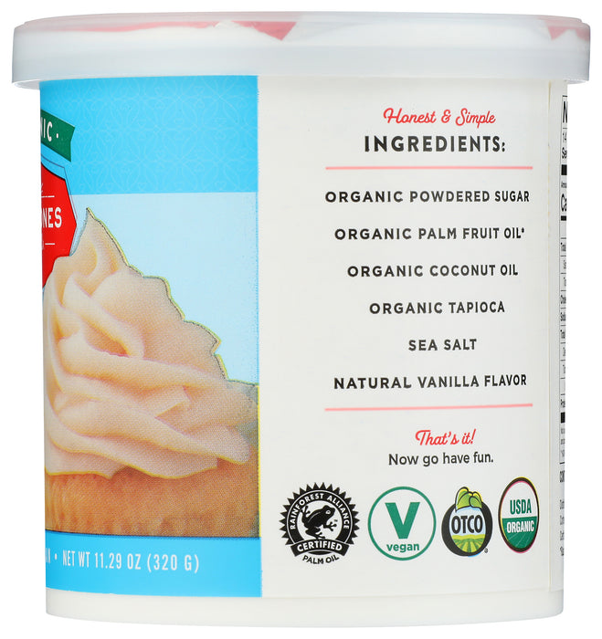 Vanilla Frosting, Org, 11.29 oz