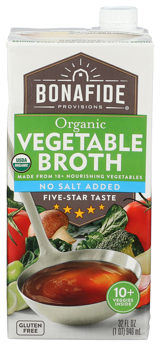 Vegetable Broth - No Salt Added, Org, 32 fl oz