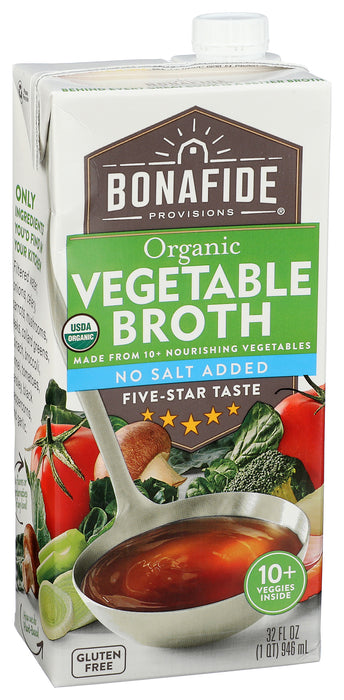 Vegetable Broth - No Salt Added, Org, 32 fl oz