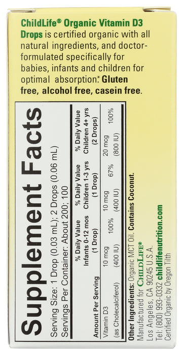 Vitamin D3 Drops for Babies & Infants, Berry, Org, 10 ml