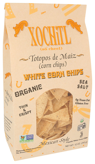 White Corn Chips, Sea Salt, Org, 12 oz