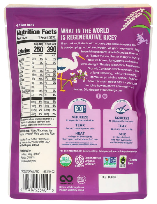 White Jasmine Thai Hom Mali Rice, Org, 8 oz