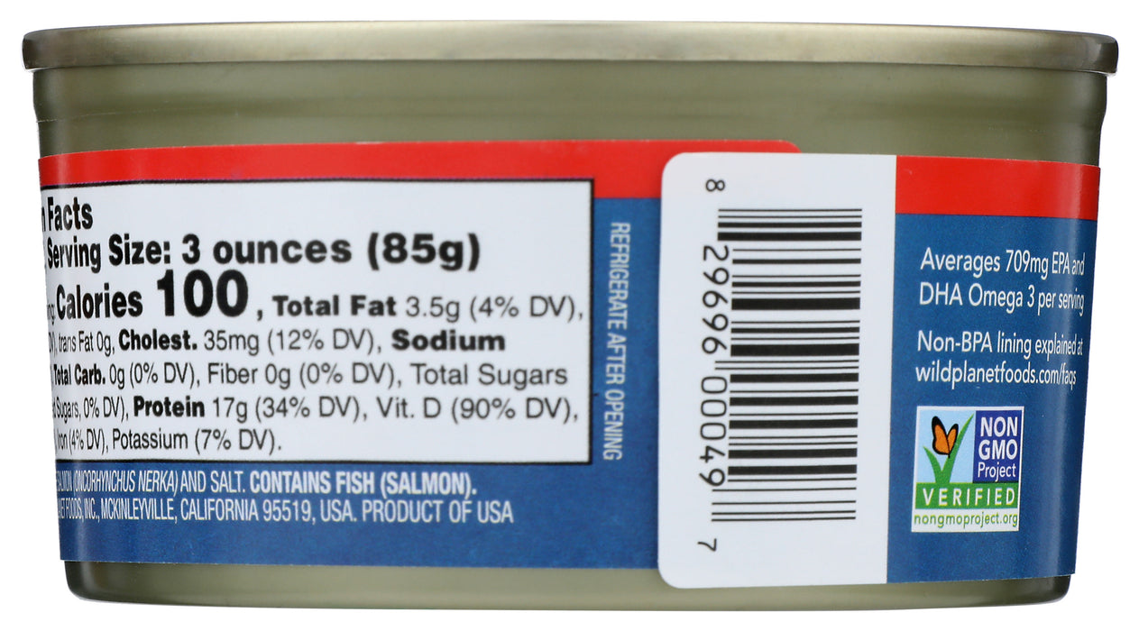 Wild Sockeye Salmon, Skinless & Boneless, 6 oz