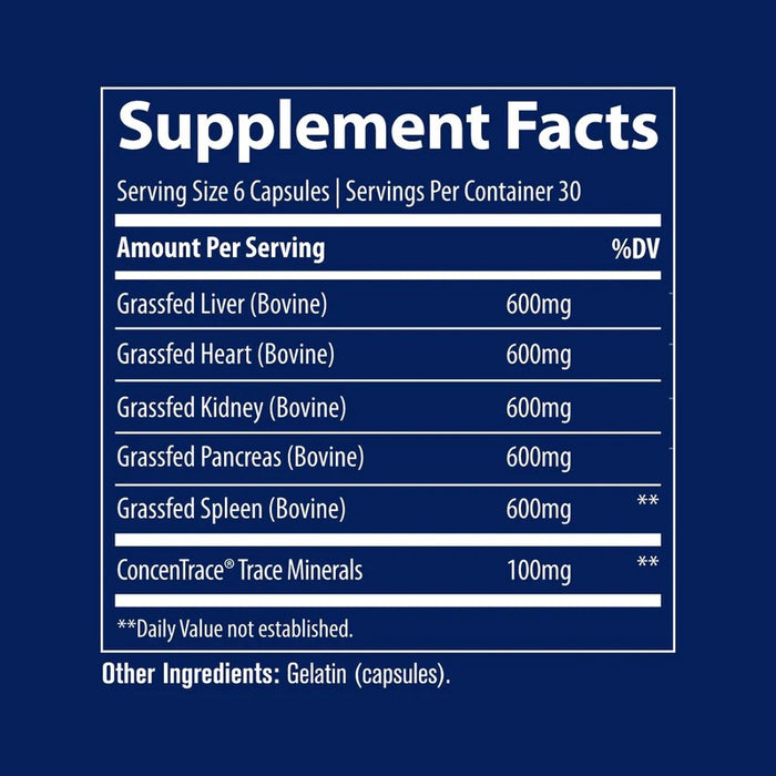 Beef Organs 500 mg, 180 cap