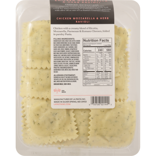 Chicken Mozzarella & Herbs Ravioli, 9 oz