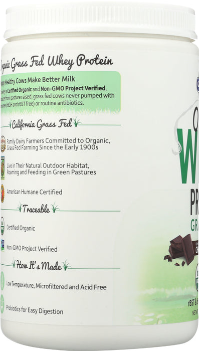 Organic Whey Protein, Grass Fed, Chocolate, 396 g