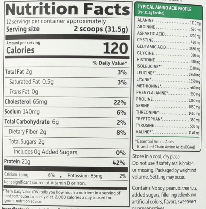 Organic Whey Protein, Grass Fed, Vanilla, 378 g