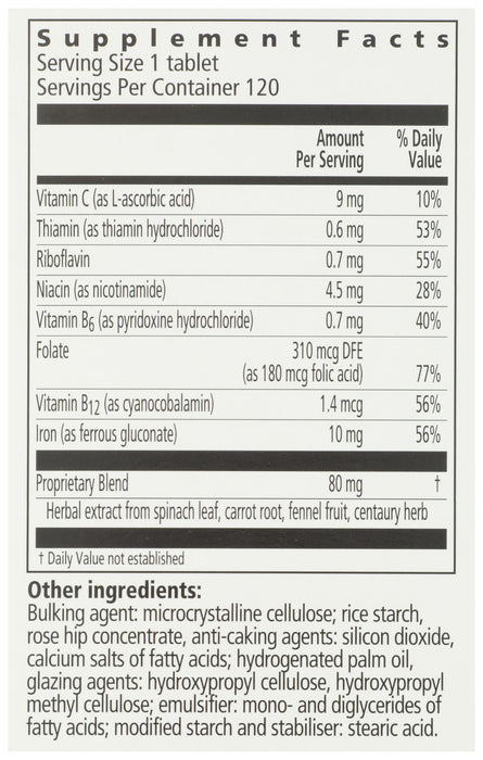 Floradix Iron + Herb Tablets, 120 tab