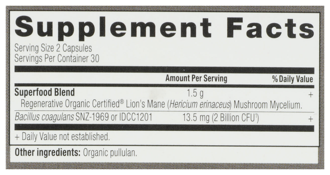 Lion's Mane, Reg Org, 60 cap