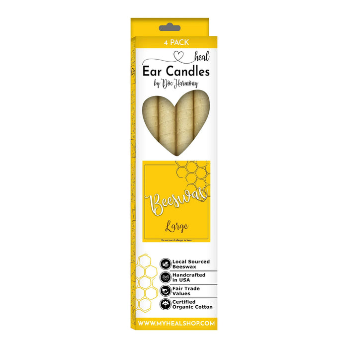Ear Candles, Unscent, BeeWax, L, 4pk