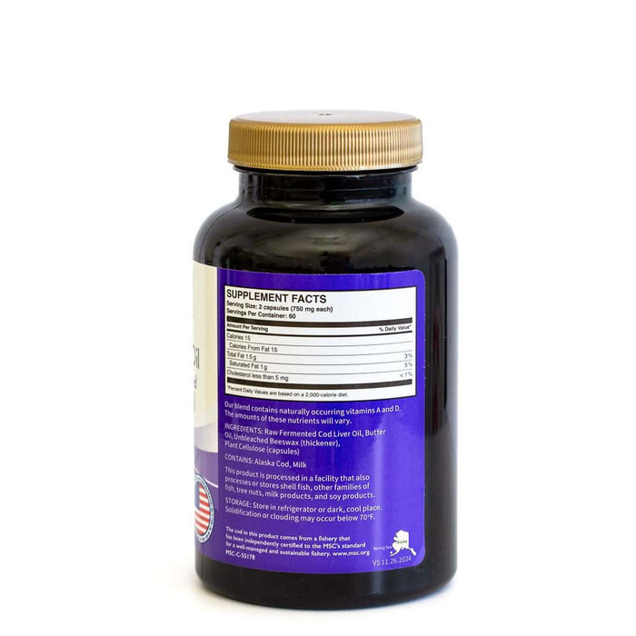 Fermented Cod Liver Oil and Butter Oil Blend, 120 vcap
