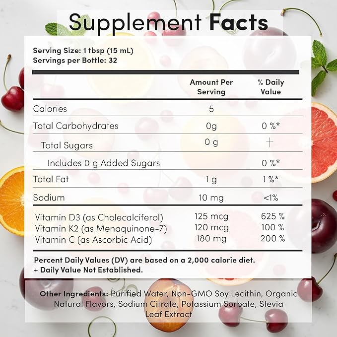 Mega-Liposomal Vitamin D3 / K2+, 16 floz