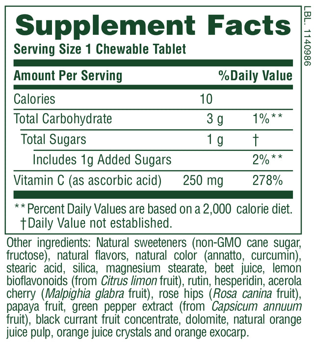 Orange Juice Vitamin C 250 mg, 90 chew