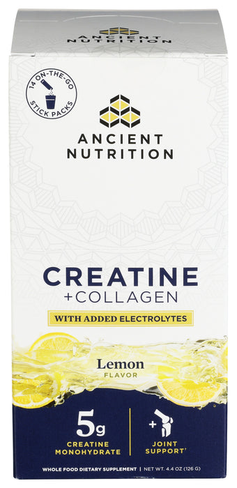 Creatine + Collagen, Lemon, 4.4 oz/ 14 stick