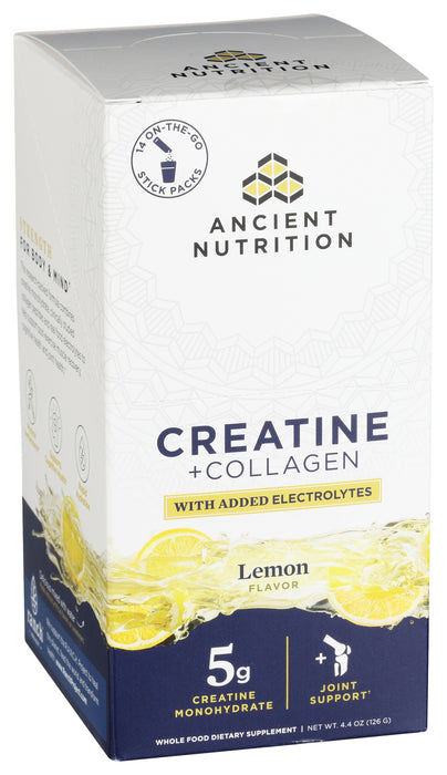Creatine + Collagen, Lemon, 4.4 oz/ 14 stick
