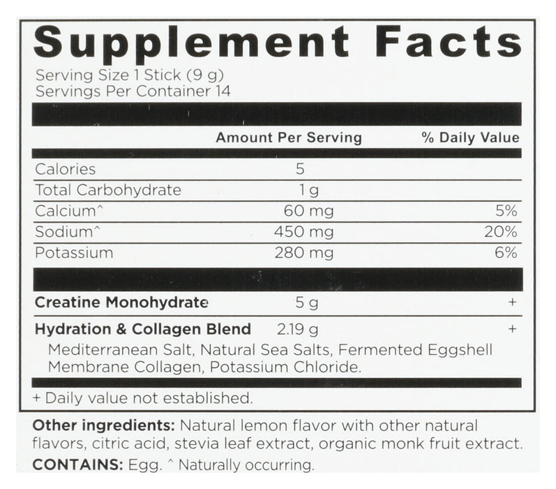 Creatine + Collagen, Lemon, 4.4 oz/ 14 stick