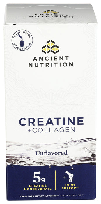 Creatine + Collagen, Unflavored, 2.7 oz/ 14 stick