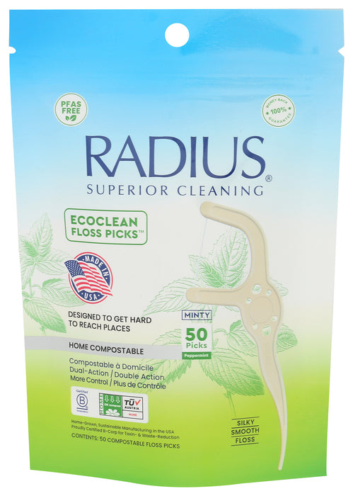 Ecoclean Floss Picks, Mint, 50 ct