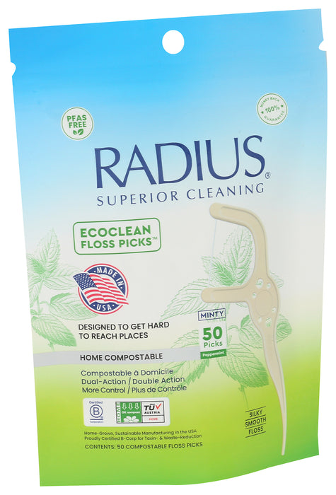 Ecoclean Floss Picks, Mint, 50 ct