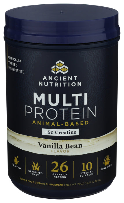 Multi Protein Powder Animal Base + Creatine, Vanilla Bean, 21 oz
