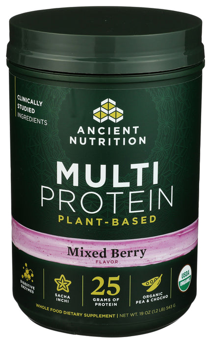 Multi Protein Powder Plant Base, Mixed Berry, 19 oz / 15 serv