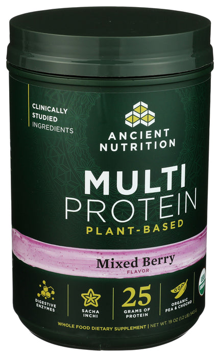 Multi Protein Powder Plant Base, Mixed Berry, 19 oz / 15 serv