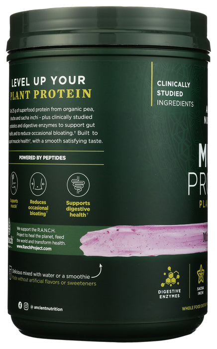 Multi Protein Powder Plant Base, Mixed Berry, 19 oz / 15 serv