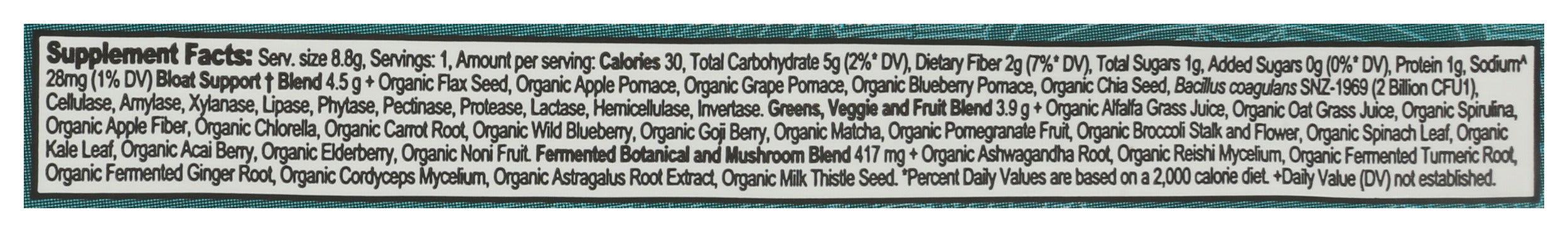 Super Greens Bloat Relief, Unflavored, Org, 4.9 oz / 16 stick