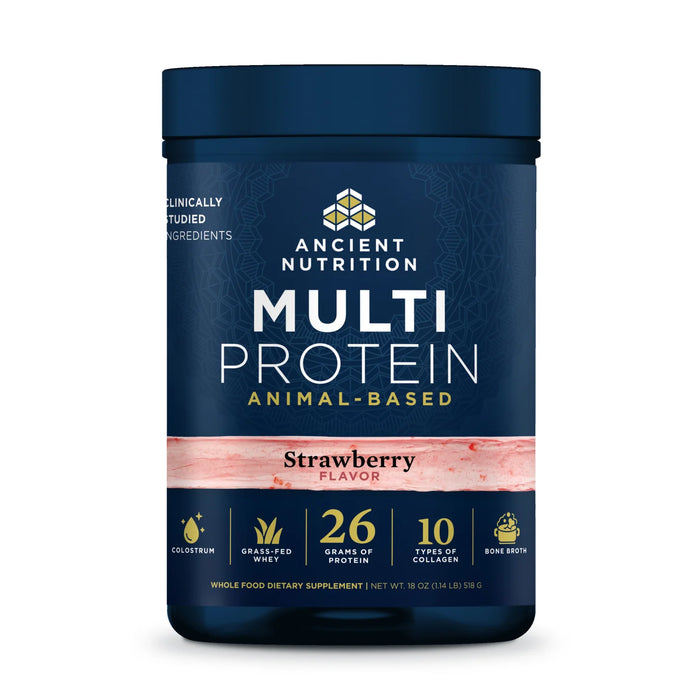 Multi Protein Powder Animal Base, Strawberry, 18 oz/15 serv