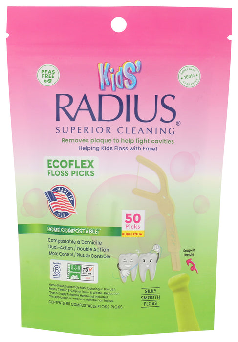 Ecoclean Kids' Floss Picks, Bubble Gum, 50 ct