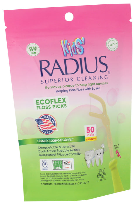 Ecoclean Kids' Floss Picks, Bubble Gum, 50 ct