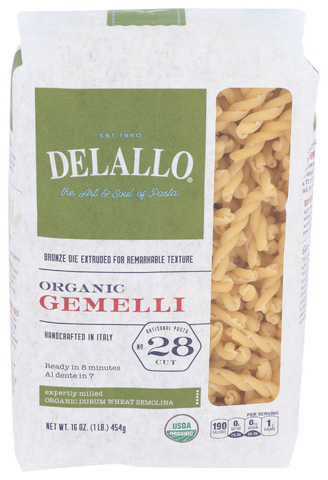 Gemelli Pasta, Durum Semolina, Org, 16 oz