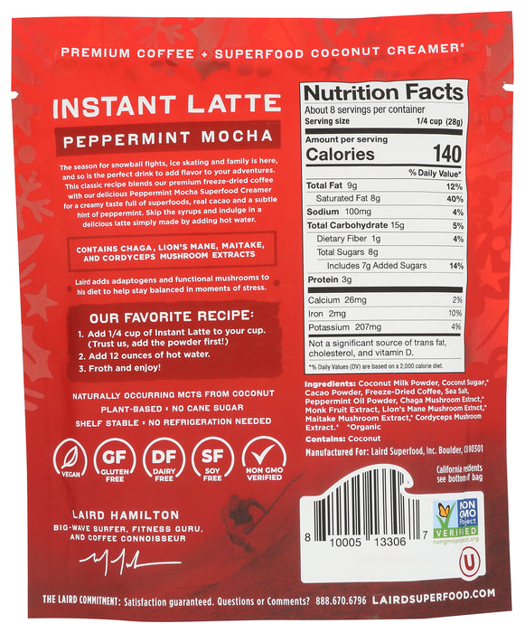 Instant Latte, Peppermint Mocha, 8 oz