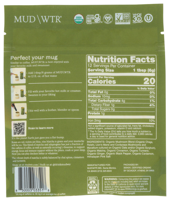 Matcha Superfunctional Coffee Alternative, Org, 2.5 oz