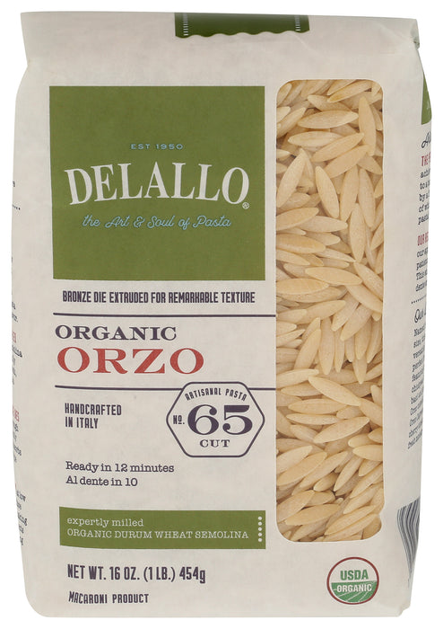 Orzo Pasta, Durum Semolina, Org, 16 oz