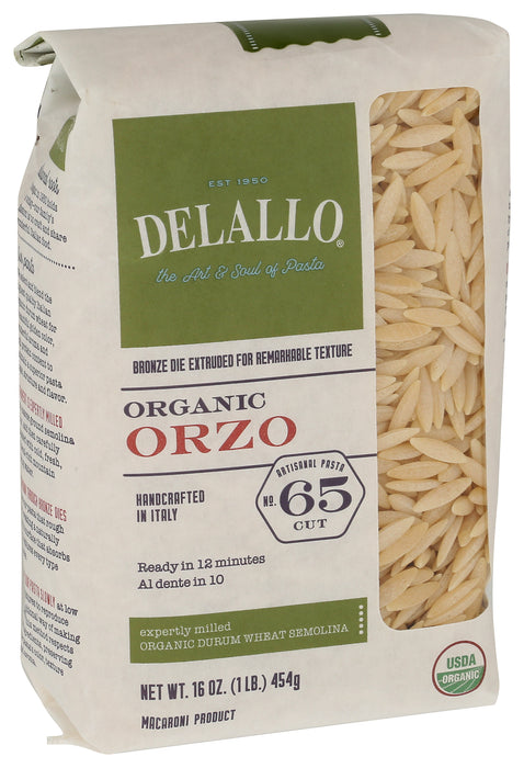 Orzo Pasta, Durum Semolina, Org, 16 oz