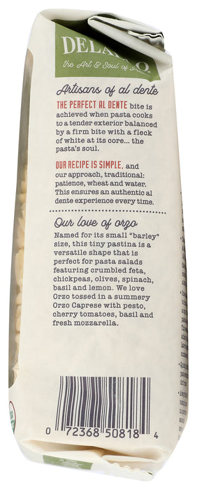 Orzo Pasta, Durum Semolina, Org, 16 oz