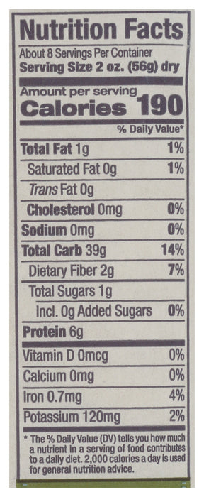 Orzo Pasta, Durum Semolina, Org, 16 oz