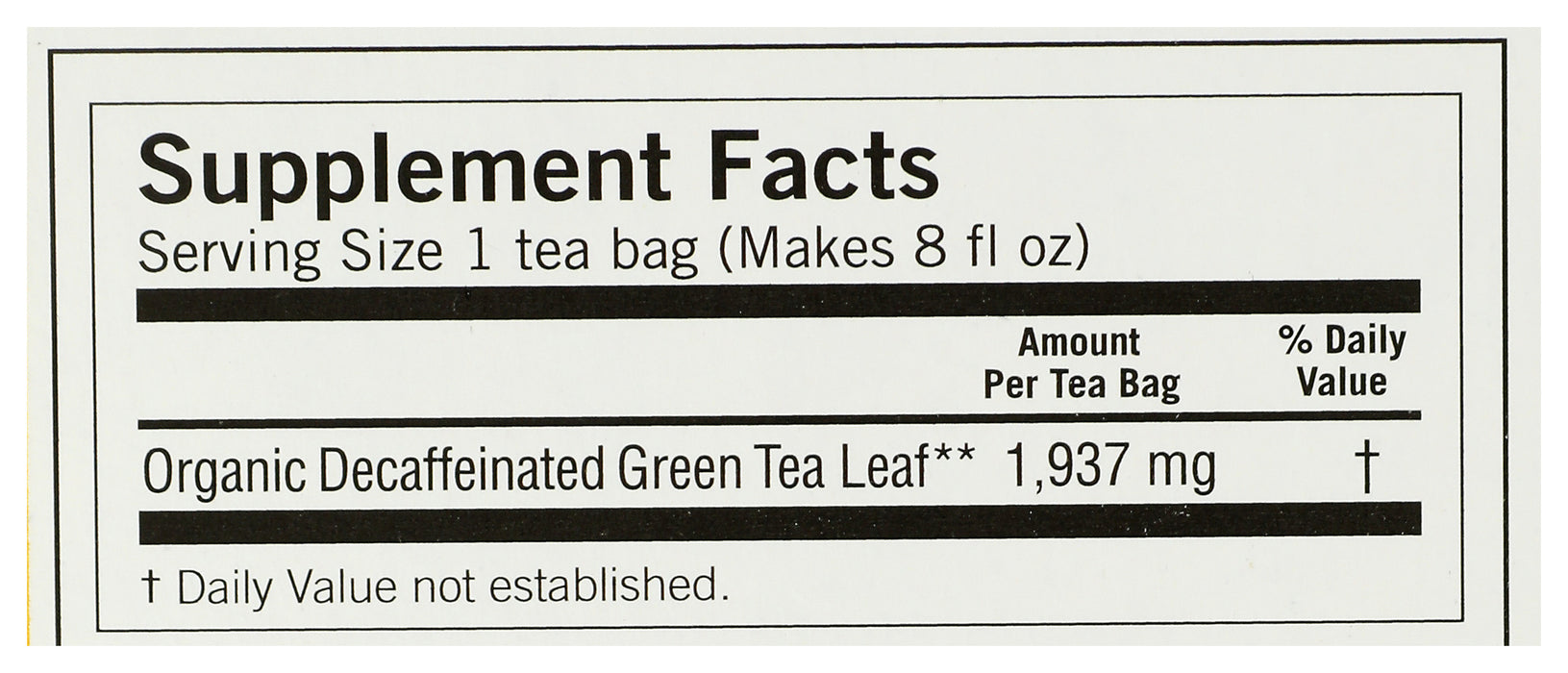 Pure Green Decaf Tea, 16 tbag