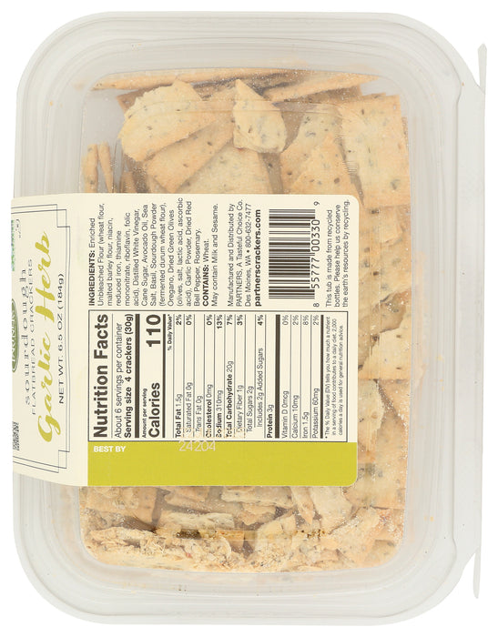 Sourdough Flatbread Crackers, Garlic Herb, 6.5 oz