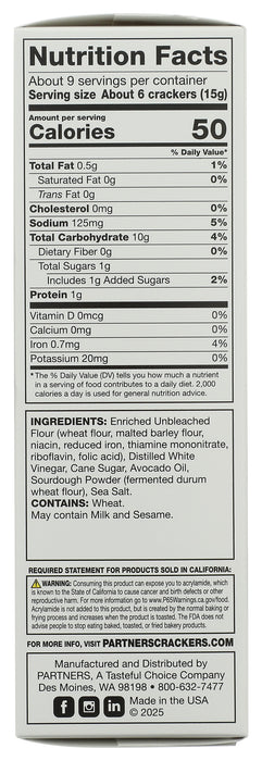 Sourdough Snack Crackers, Sea Salt, 5 oz
