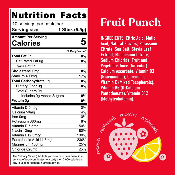 Hydration Curcumin Drink Mix 10 sticks, Fruit Punch, 2.1 oz