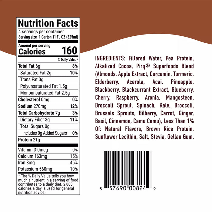 Plant-Based Protein Shake, Chocolate 4pk, 44 fl oz