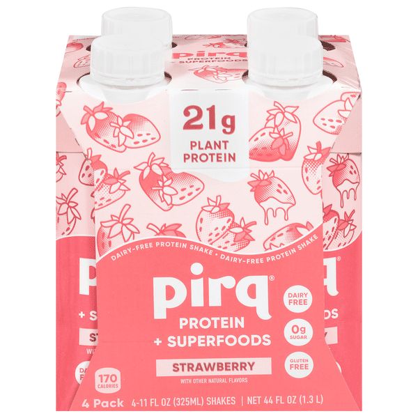Plant-Based Protein Shake, Strawberry 4pk, 44 fl oz