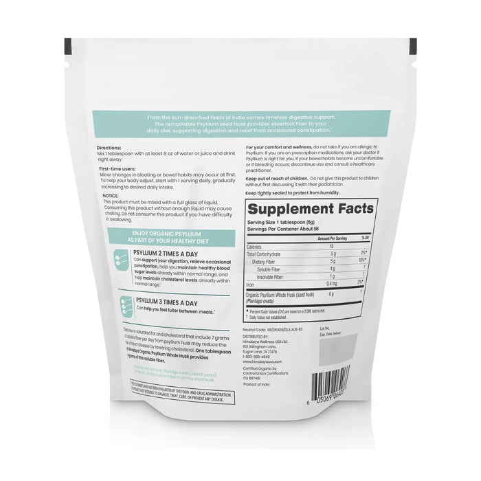 Psyllium Whole Husk, Org, 12 oz