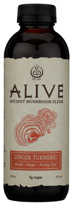 Alive Mushroom Elixir, Ginger Turmeric, 16 fl oz